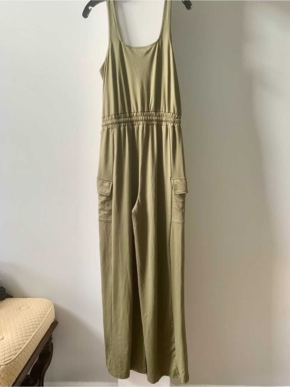 Almost Famous Olive Cargo Jumpsuit - Picture 8 of 10